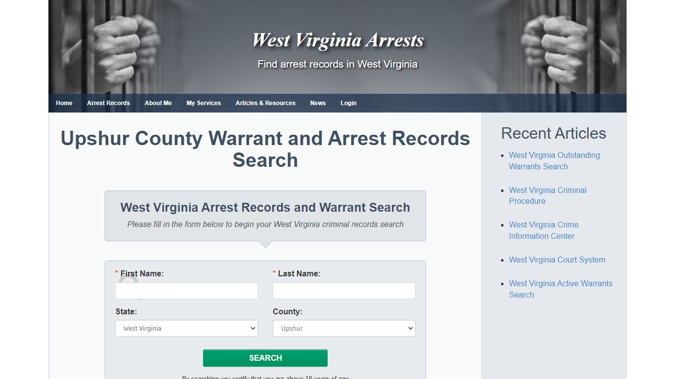 Upshur County Warrant and Arrest Records Search - West Virginia Arrests
